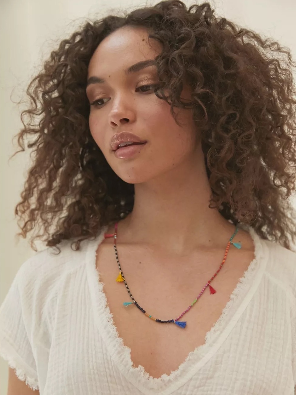 New Urban Outfitters Rainbow Seed Bead Necklace